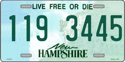 NH license plate 1193445