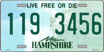 NH license plate 1193456