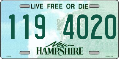 NH license plate 1194020