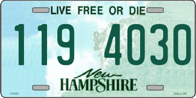 NH license plate 1194030