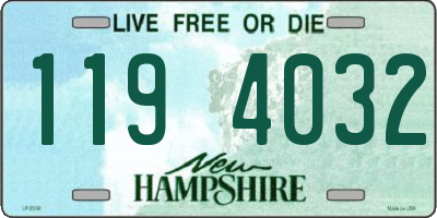 NH license plate 1194032