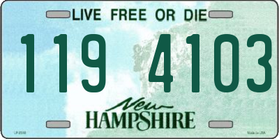 NH license plate 1194103