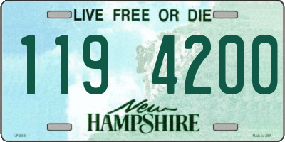NH license plate 1194200