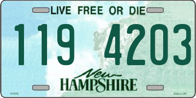 NH license plate 1194203