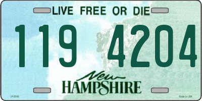 NH license plate 1194204