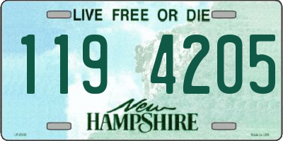 NH license plate 1194205