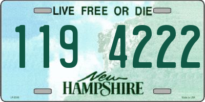 NH license plate 1194222