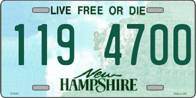 NH license plate 1194700