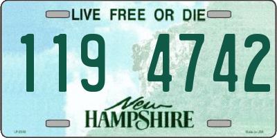 NH license plate 1194742