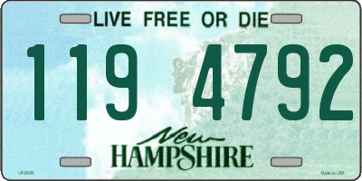 NH license plate 1194792