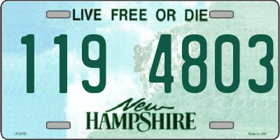 NH license plate 1194803