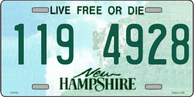 NH license plate 1194928