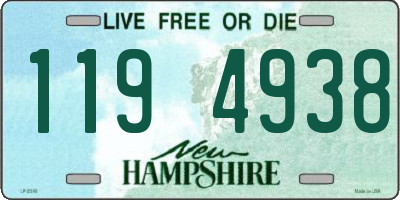 NH license plate 1194938