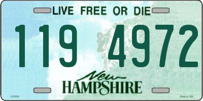 NH license plate 1194972