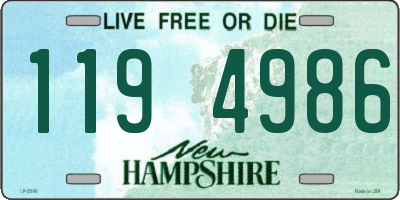 NH license plate 1194986