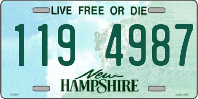 NH license plate 1194987