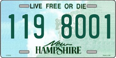 NH license plate 1198001