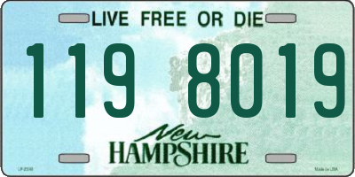 NH license plate 1198019