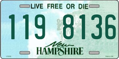 NH license plate 1198136