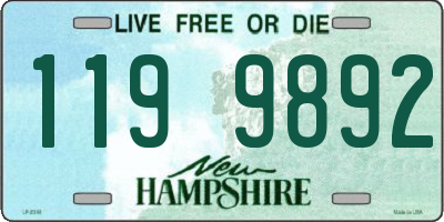 NH license plate 1199892