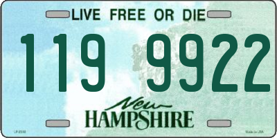 NH license plate 1199922