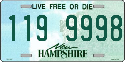 NH license plate 1199998