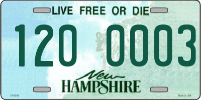 NH license plate 1200003