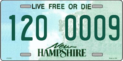 NH license plate 1200009