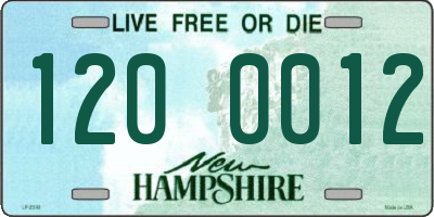 NH license plate 1200012