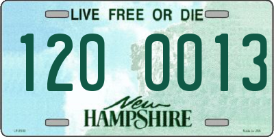 NH license plate 1200013