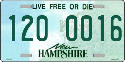 NH license plate 1200016