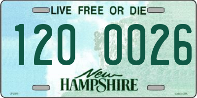 NH license plate 1200026