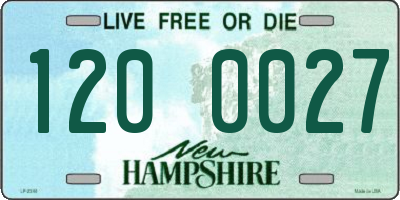 NH license plate 1200027