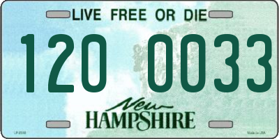 NH license plate 1200033