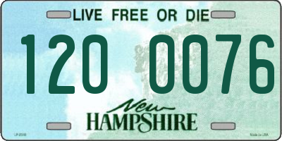 NH license plate 1200076
