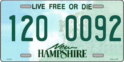 NH license plate 1200092