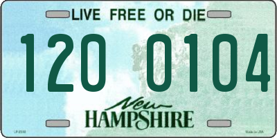 NH license plate 1200104