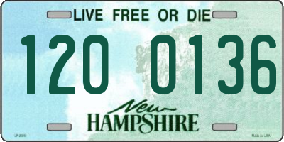 NH license plate 1200136
