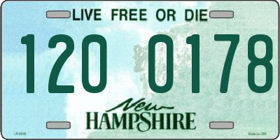 NH license plate 1200178