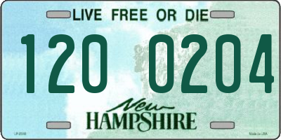 NH license plate 1200204
