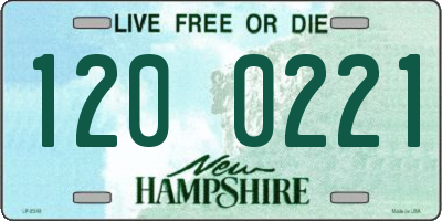 NH license plate 1200221