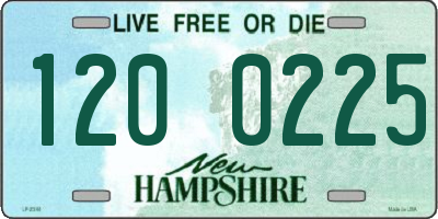 NH license plate 1200225