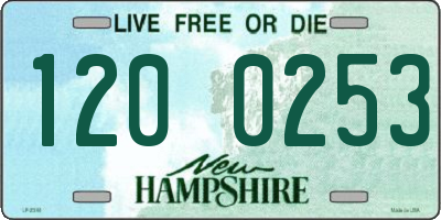 NH license plate 1200253