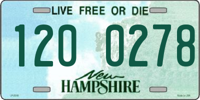 NH license plate 1200278