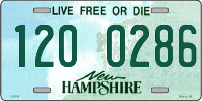 NH license plate 1200286