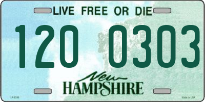 NH license plate 1200303