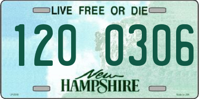 NH license plate 1200306