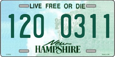 NH license plate 1200311