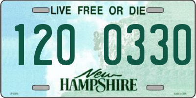 NH license plate 1200330