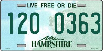 NH license plate 1200363